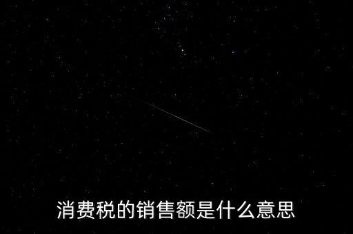 消費稅的銷售額是什么意思