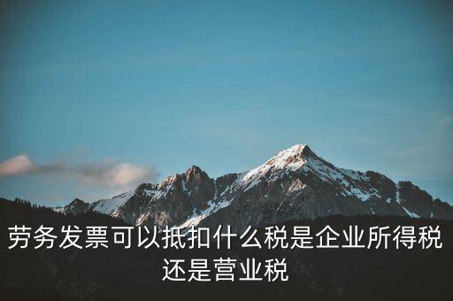 勞務發(fā)票可以抵扣什么稅是企業(yè)所得稅還是營業(yè)稅