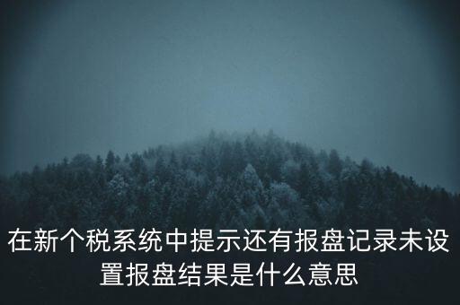 在新個(gè)稅系統(tǒng)中提示還有報(bào)盤(pán)記錄未設(shè)置報(bào)盤(pán)結(jié)果是什么意思