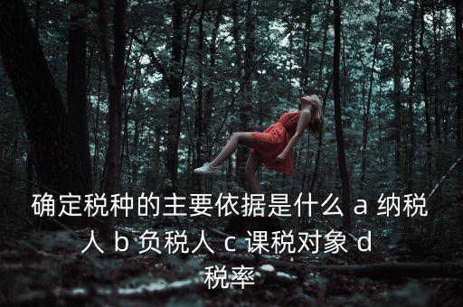 確定稅種的主要依據(jù)是什么 a 納稅人 b 負稅人 c 課稅對象 d 稅率