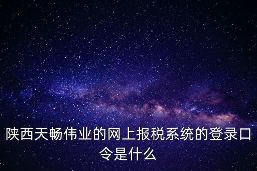 陜西天暢偉業(yè)的網上報稅系統(tǒng)的登錄口令是什么