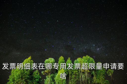 超限量申請發(fā)票有什么要求，發(fā)票明細表在哪專用發(fā)票超限量申請要啥