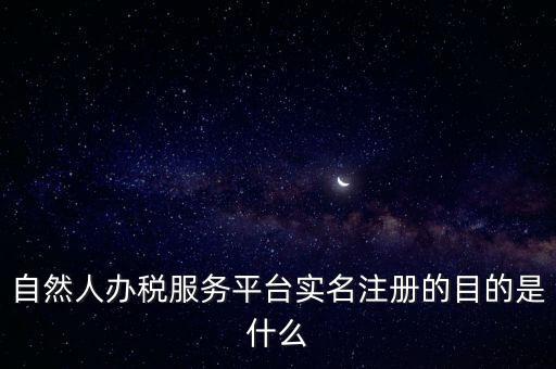 自然人辦稅服務(wù)平臺(tái)實(shí)名注冊(cè)的目的是什么