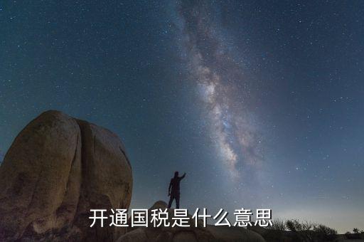 開(kāi)通國(guó)稅是什么意思