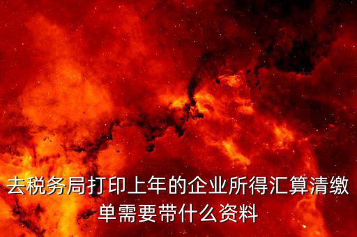 去稅務(wù)局打印上年的企業(yè)所得匯算清繳單需要帶什么資料