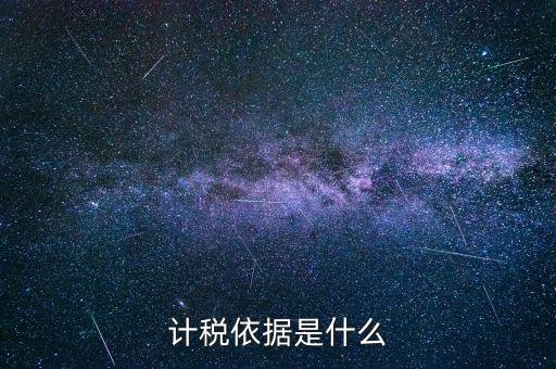 計稅依據(jù)是什么