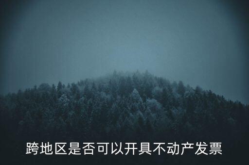 跨地區(qū)是否可以開具不動產(chǎn)發(fā)票