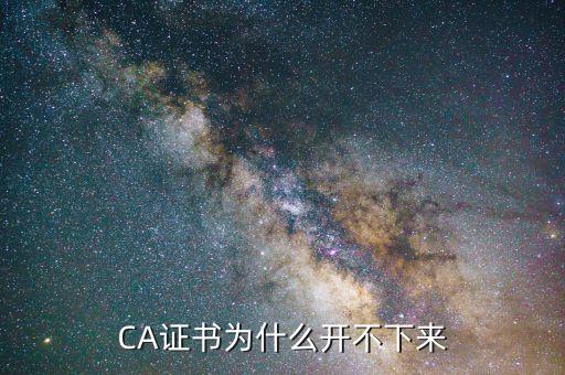 CA證書為什么開不下來