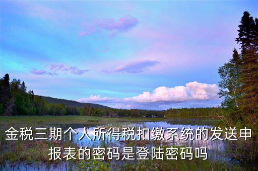 金稅三期登錄密碼是什么意思，金稅三期是什么意思