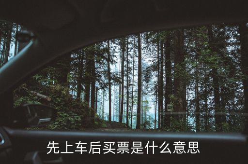 先上車(chē)后買(mǎi)票是什么意思