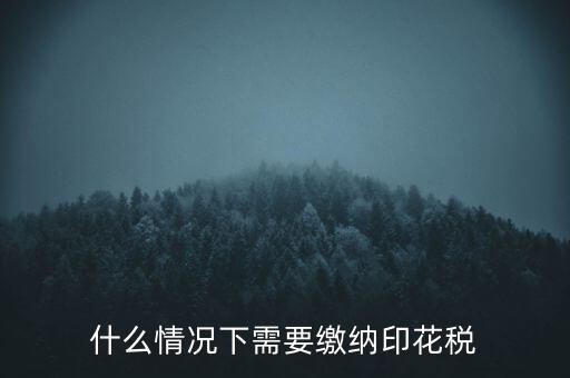 什么情況下需要繳納印花稅