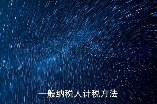 一般納稅人計(jì)稅方法