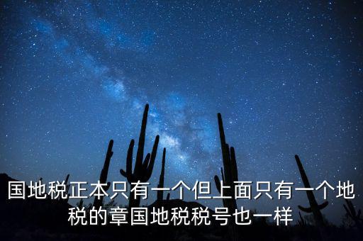 國地稅正本只有一個(gè)但上面只有一個(gè)地稅的章國地稅稅號(hào)也一樣