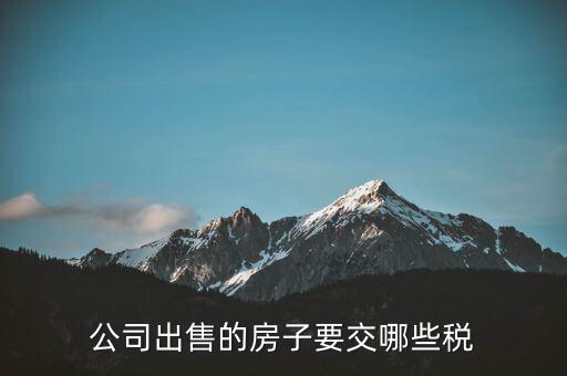 公司出售房產(chǎn)交什么稅費，公司出售的房子要交哪些稅