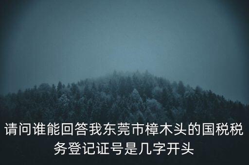 請問誰能回答我東莞市樟木頭的國稅稅務(wù)登記證號是幾字開頭