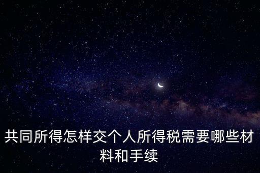 共同所得怎樣交個(gè)人所得稅需要哪些材料和手續(xù)