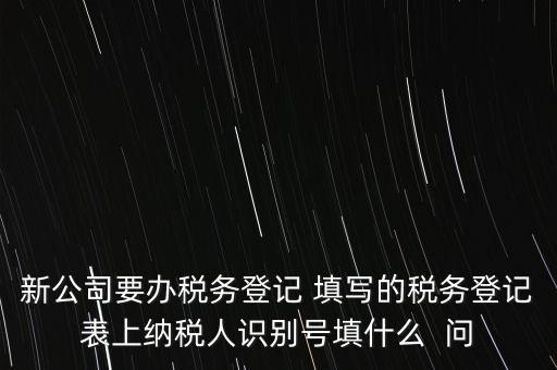 新公司要辦稅務(wù)登記 填寫的稅務(wù)登記表上納稅人識(shí)別號(hào)填什么  問