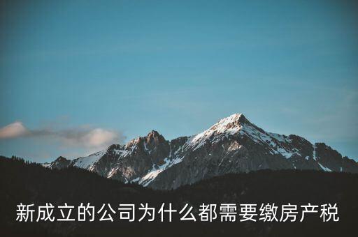 房產(chǎn)稅為什么要企業(yè)交，房地產(chǎn)開發(fā)項目時為什么要繳納企業(yè)所得稅