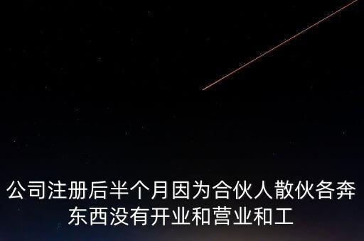 公司注冊后半個月因為合伙人散伙各奔東西沒有開業(yè)和營業(yè)和工