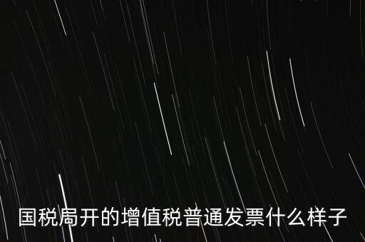 國稅局開的增值稅普通發(fā)票什么樣子