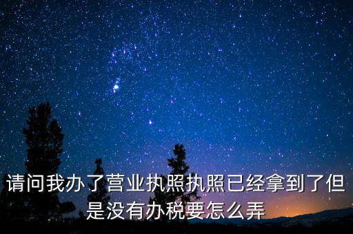 請(qǐng)問(wèn)我辦了營(yíng)業(yè)執(zhí)照?qǐng)?zhí)照已經(jīng)拿到了但是沒(méi)有辦稅要怎么弄