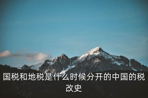 國稅和地稅是什么時(shí)候分開的中國的稅改史