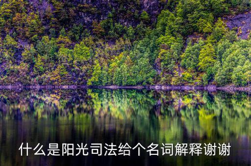 什么是陽光司法給個(gè)名詞解釋謝謝