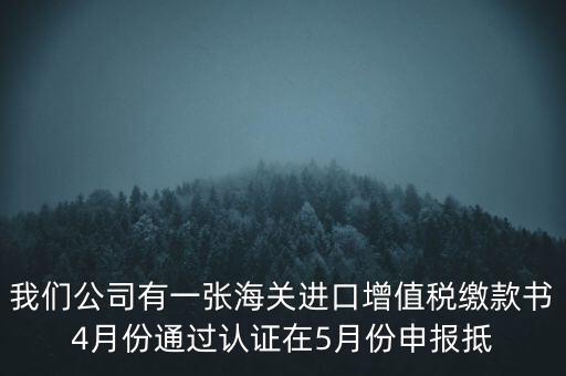 我們公司有一張海關(guān)進(jìn)口增值稅繳款書4月份通過認(rèn)證在5月份申報(bào)抵