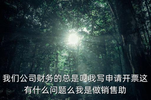 我們公司財(cái)務(wù)的總是叫我寫申請(qǐng)開票這有什么問題么我是做銷售助