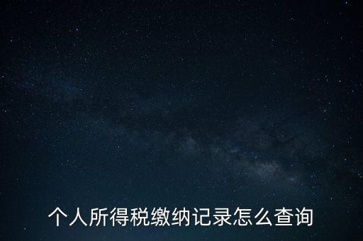 如何查詢個人所得稅繳納情況，個人所得稅繳納記錄怎么查詢