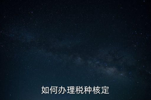 如何辦理稅種核定