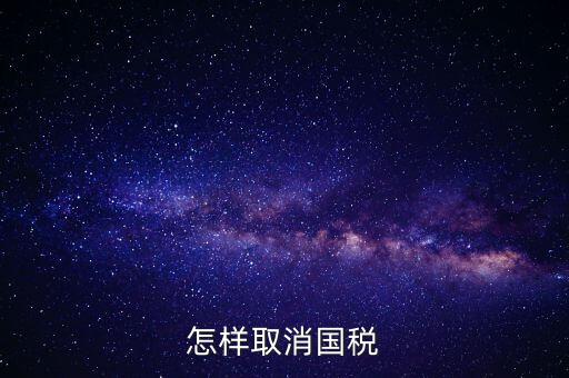 怎樣取消國稅