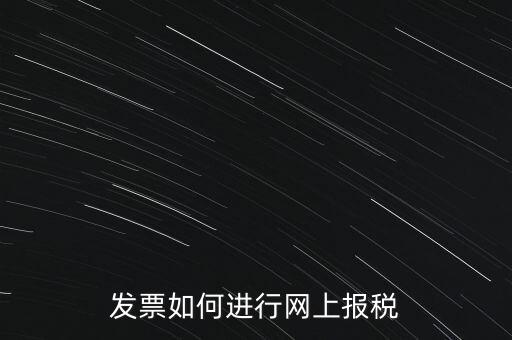 發(fā)票如何進行網(wǎng)上報稅