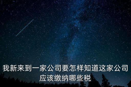 如何查稅種，我新來到一家公司要怎樣知道這家公司應(yīng)該繳納哪些稅