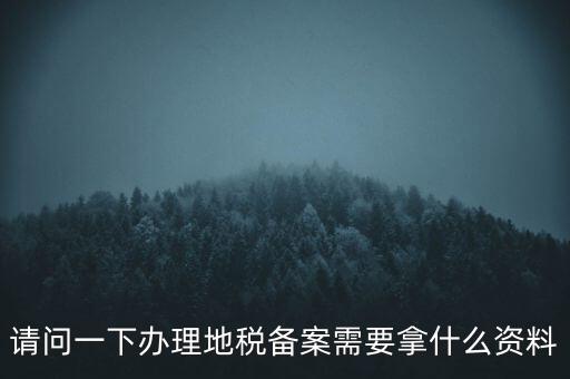 請問一下辦理地稅備案需要拿什么資料