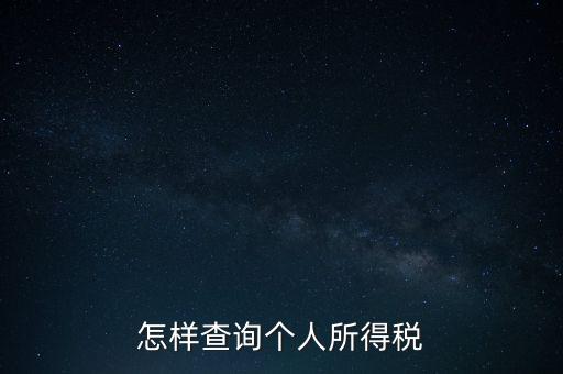 如何查詢自己交稅，個(gè)人繳稅記錄怎么查詢