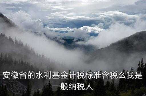 安徽省的水利基金如何報稅，安徽省的水利基金計稅標準含稅么我是一般納稅人