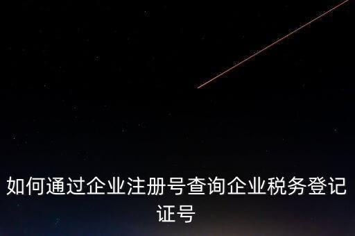 如何通過企業(yè)注冊(cè)號(hào)查詢企業(yè)稅務(wù)登記證號(hào)