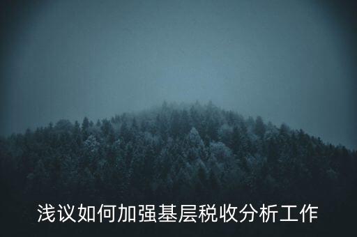 如何搞好稅收科研，淺議如何加強(qiáng)基層稅收分析工作