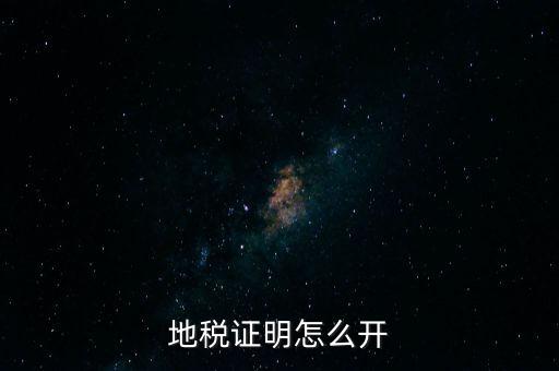 地稅證明怎么開