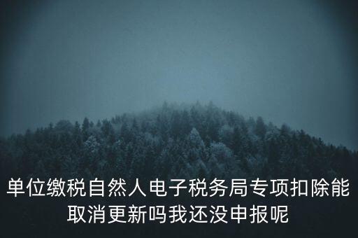 單位繳稅自然人電子稅務(wù)局專項(xiàng)扣除能取消更新嗎我還沒申報(bào)呢