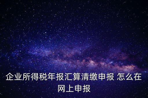 企業(yè)所得稅年報(bào)匯算清繳申報(bào) 怎么在網(wǎng)上申報(bào)