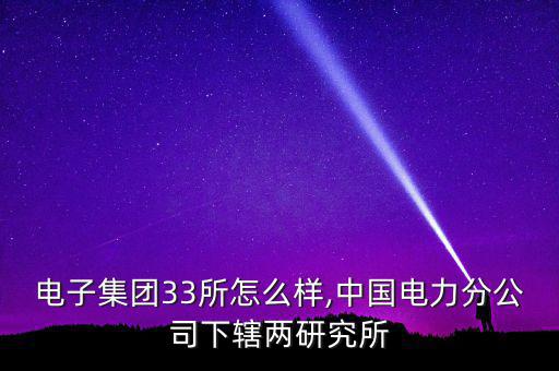 中國電子集團33所怎么樣,中國電力分公司下轄兩研究所