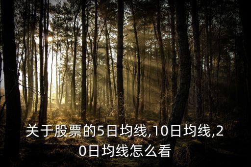 關于股票的5日均線,10日均線,20日均線怎么看