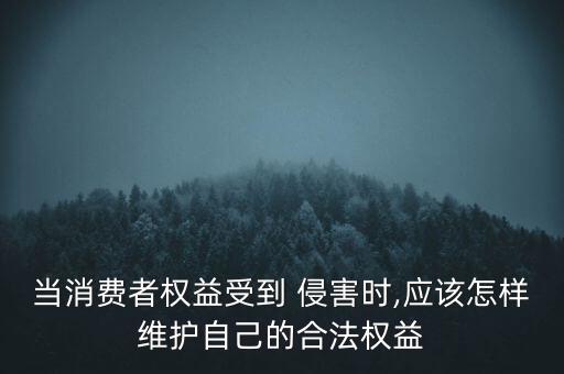 當消費者權(quán)益受到 侵害時,應(yīng)該怎樣維護自己的合法權(quán)益