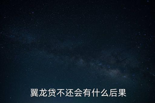  翼龍貸不還會有什么后果