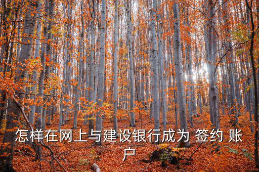 建行賬戶怎么簽約,如何申請(qǐng)開通個(gè)人網(wǎng)銀?