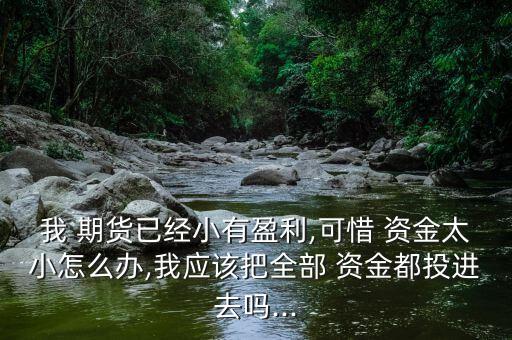 我 期貨已經(jīng)小有盈利,可惜 資金太小怎么辦,我應(yīng)該把全部 資金都投進去嗎...