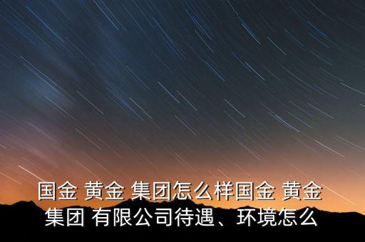 國金 黃金 集團(tuán)怎么樣國金 黃金 集團(tuán) 有限公司待遇、環(huán)境怎么