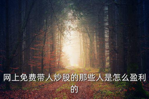 網(wǎng)上免費(fèi)帶人炒股的那些人是怎么盈利的